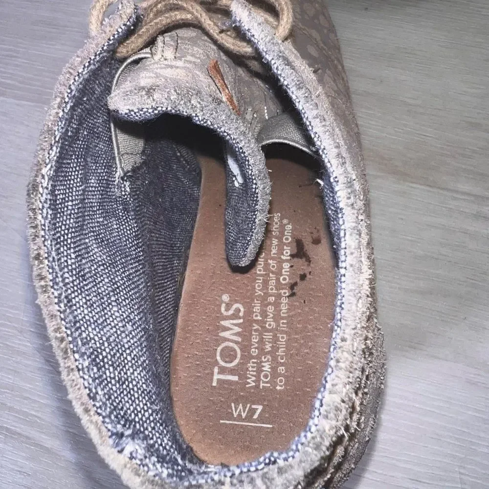 Toms Desert Taupe Moroccan‎ Wedge Booties Suede 380813 Woman's 7